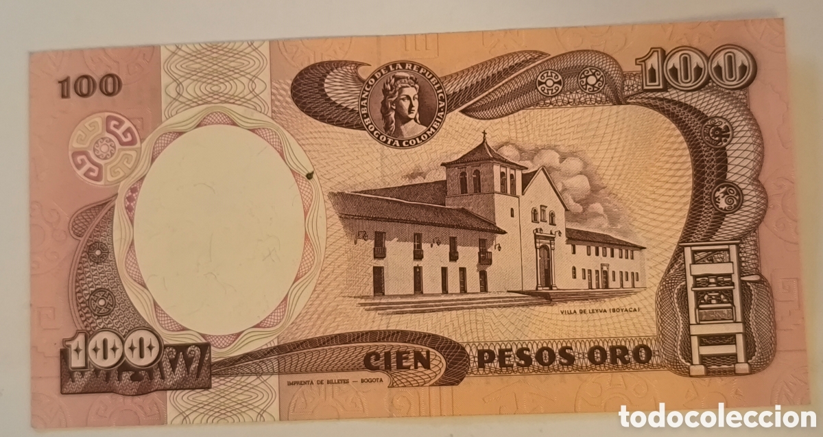 Billetes extranjeros: Colombia 100 pesos oro 1990 sin circular uncirculate - Foto 2