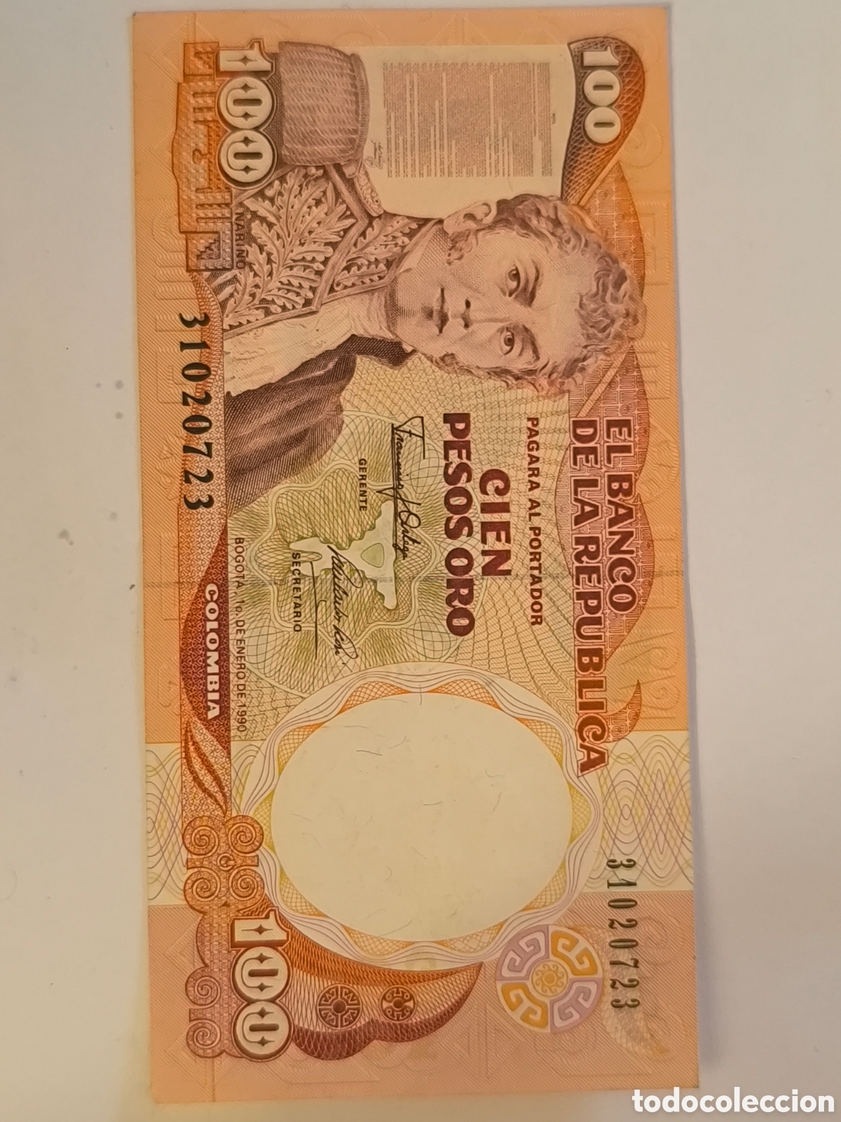 Billetes extranjeros: Colombia 100 pesos oro 1990 sin circular uncirculate - Foto 4