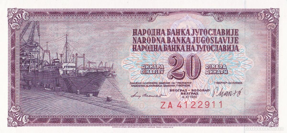 Billetes extranjeros: YUGOSLAVIA 20 DINARAS 1981 - Foto 1