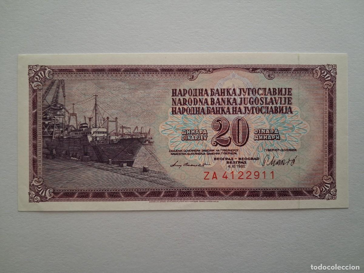 Billetes extranjeros: YUGOSLAVIA 20 DINARAS 1981 - Foto 3
