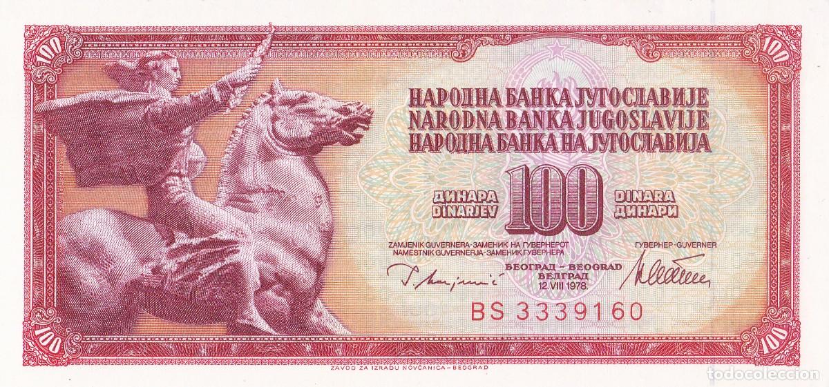 Billetes extranjeros: YUGOSLAVIA 100 DINARAS 1978 - Foto 1