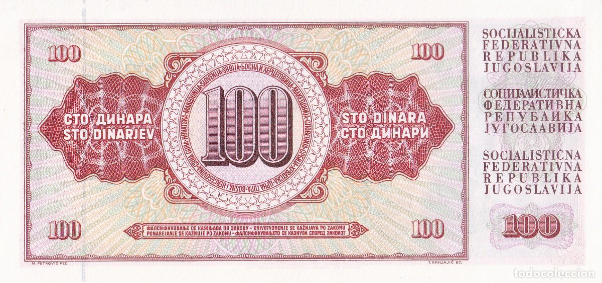 Billetes extranjeros: YUGOSLAVIA 100 DINARAS 1978 - Foto 2