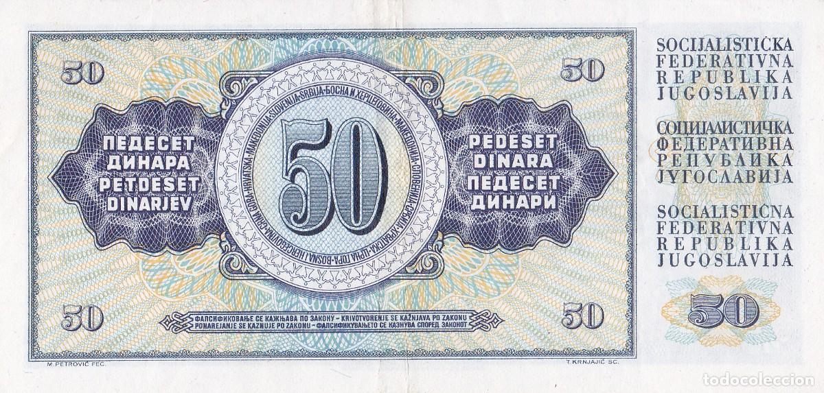 Billetes extranjeros: YUGOSLAVIA 50 DINARAS 1968 - Foto 2