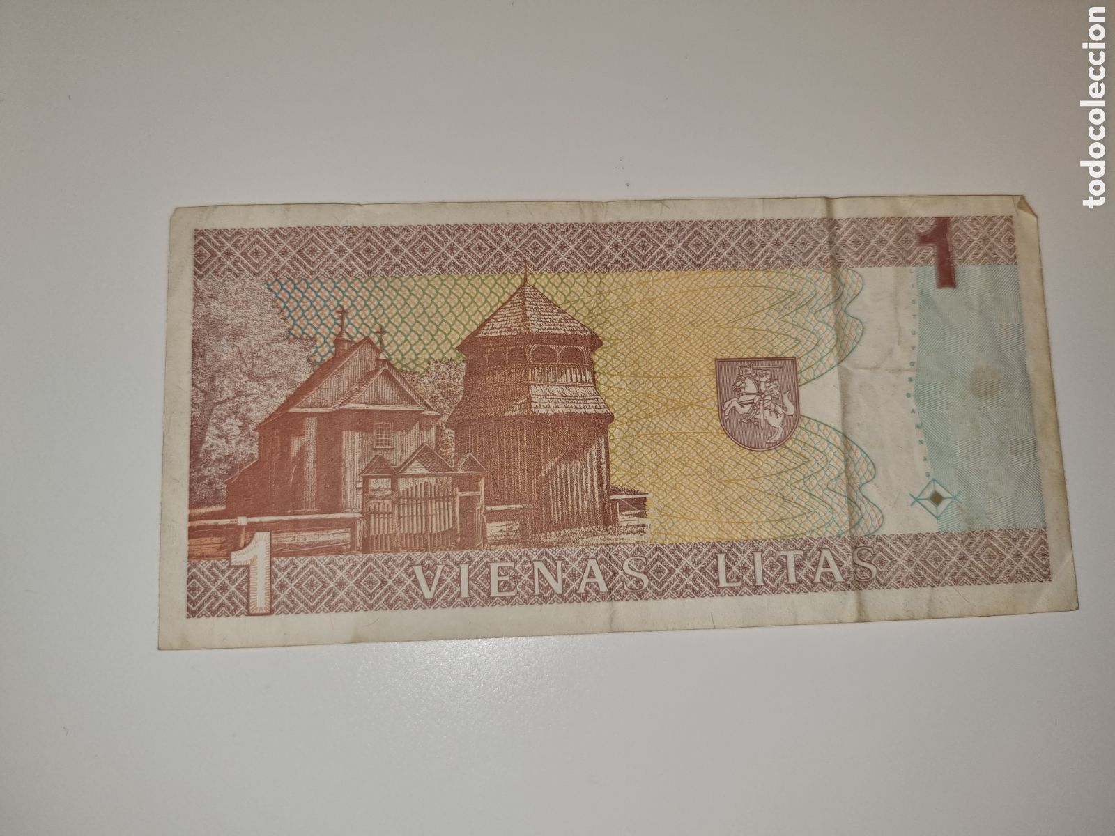 Billetes extranjeros: Lituania. 1 litas 1994 - Foto 2