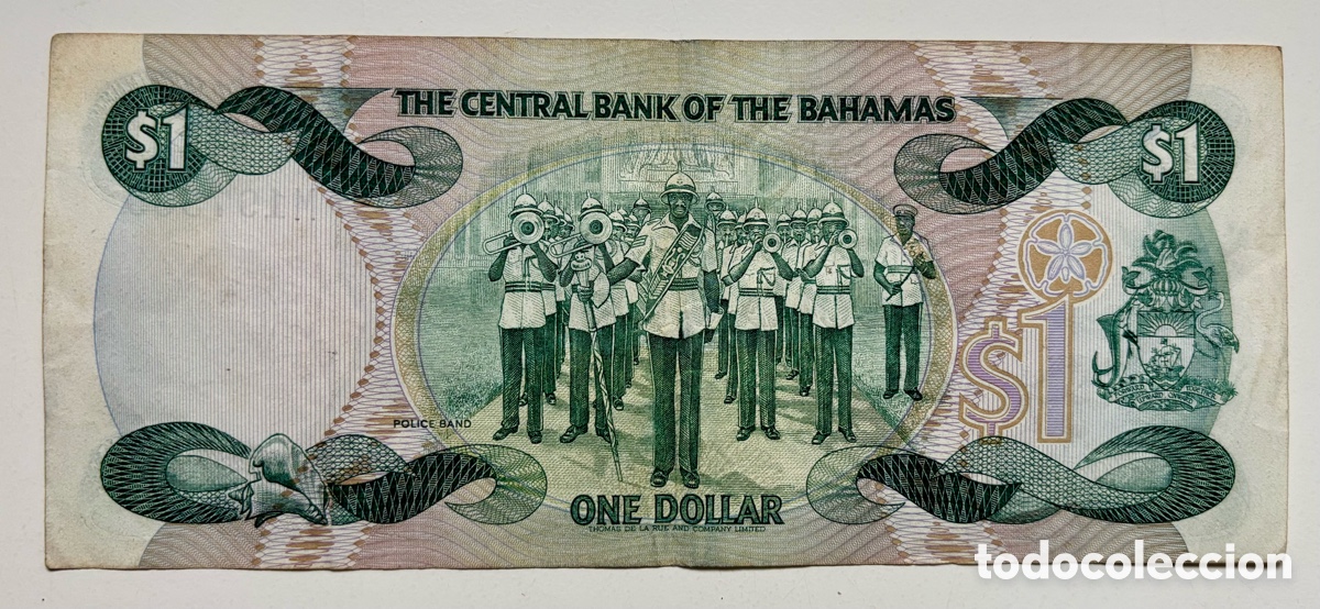 Billetes extranjeros: Billete BAHAMAS 1 D&oacute;lar (1984) Dollar - Foto 2