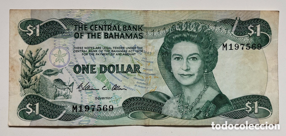 Billetes extranjeros: Billete BAHAMAS 1 D&oacute;lar (1984) Dollar - Foto 1