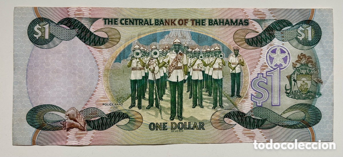Billetes extranjeros: Billete BAHAMAS 1 D&oacute;lar 2001. Dollar - Foto 2