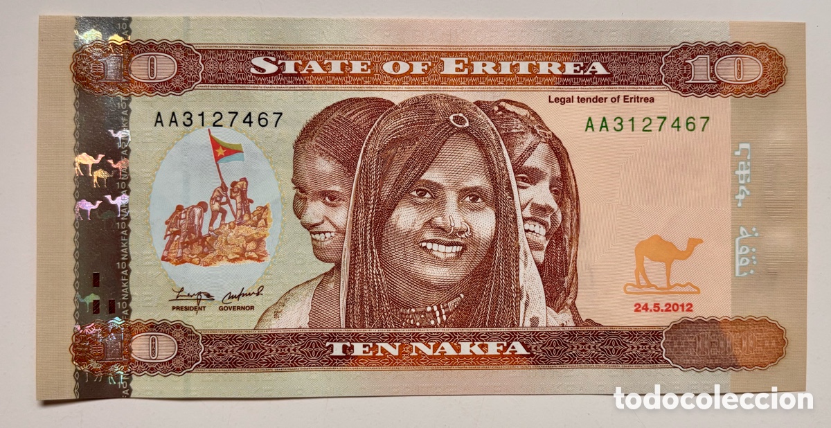 Billetes extranjeros: Billete ERITREA 10 Nafka 2012 SC - Foto 1