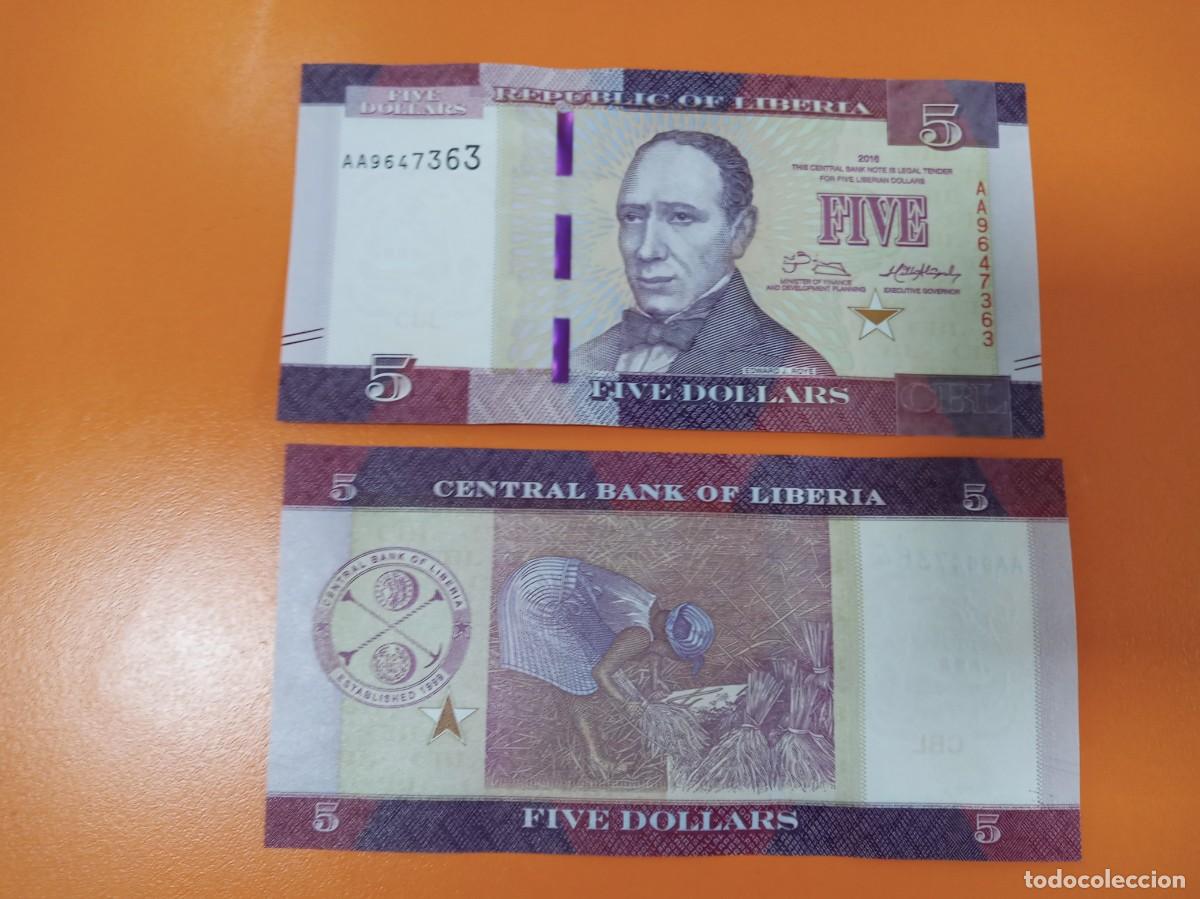 Billetes extranjeros: LIBERIA 5 D&Oacute;LARES 2016 - Foto 1