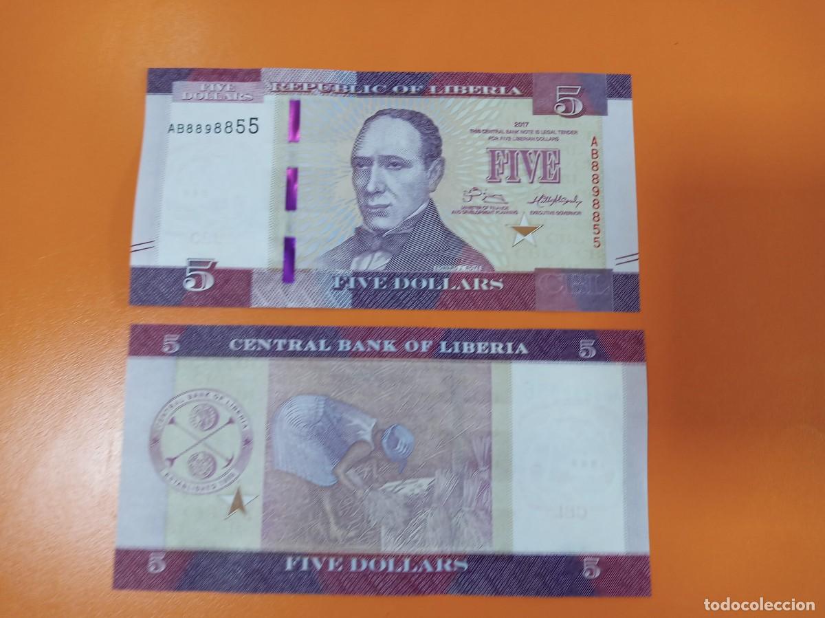 Billetes extranjeros: LIBERIA 5 D&Oacute;LARES 2017 - Foto 1