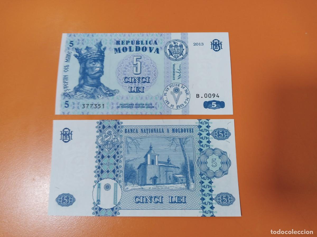 Billetes extranjeros: BILLETE DE MOLDAVIA 5 LEI 2013 - Foto 1