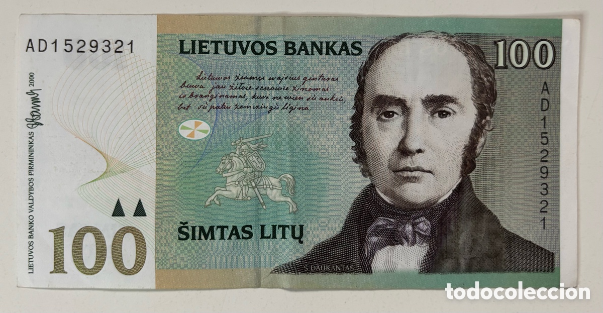 Billetes extranjeros: Billete LITUANIA 100 Litu 2000 - Foto 1