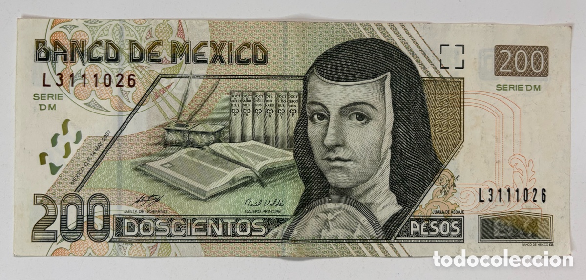 Billetes extranjeros: Billete M&Eacute;XICO 200 Pesos 2007. Mexico - Foto 1