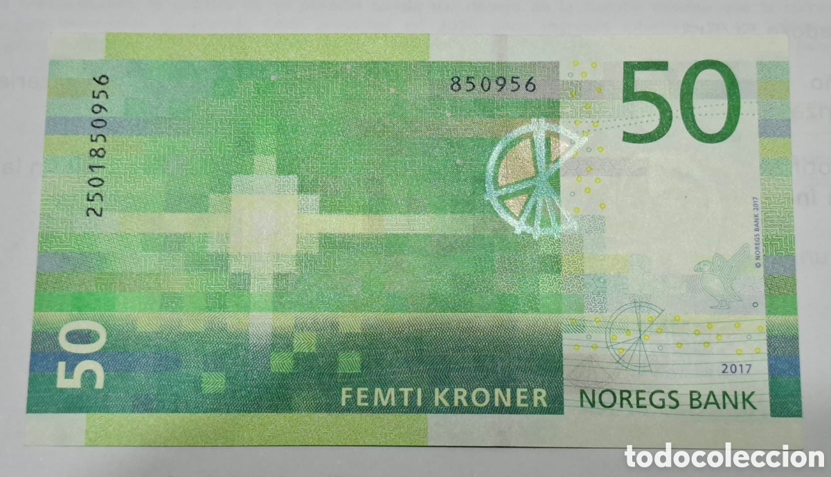 Billetes extranjeros: Moneda Noruega,2.017, 50 Kronor, UNC. - Foto 2