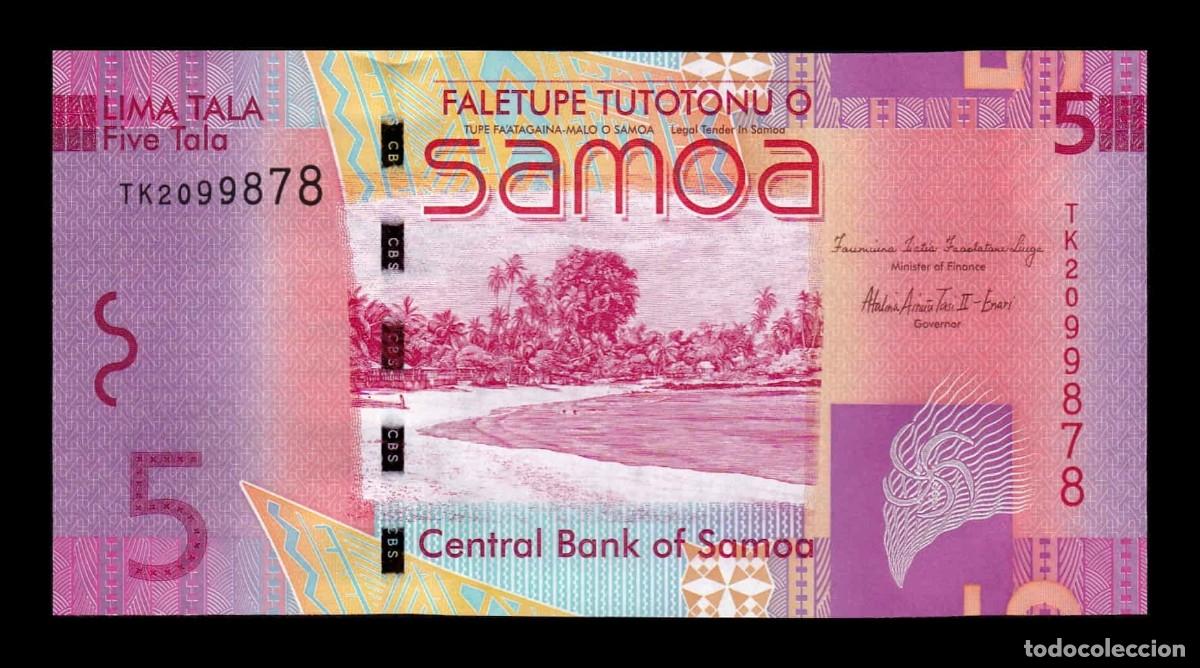 Billetes extranjeros: Samoa 5 Tala 2017 Pick 38c Sc Unc - Foto 1