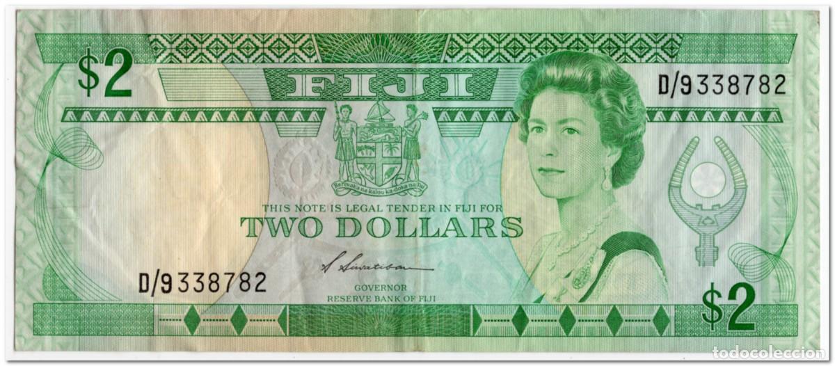 Billetes extranjeros: FIJI,2 DOLLARS,1988,P.87,aVF - Foto 1