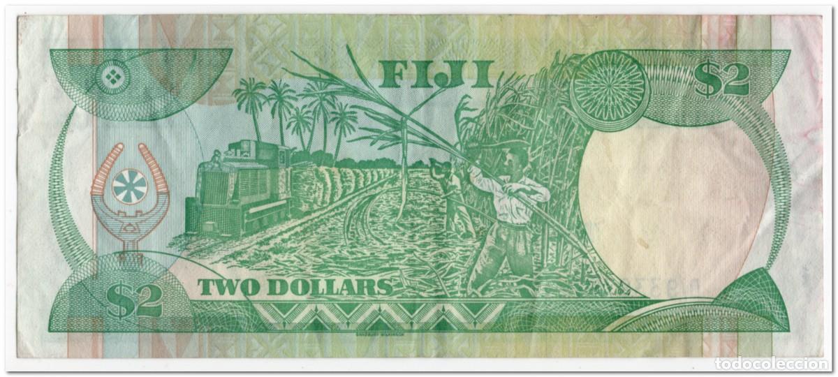 Billetes extranjeros: FIJI,2 DOLLARS,1988,P.87,aVF - Foto 2