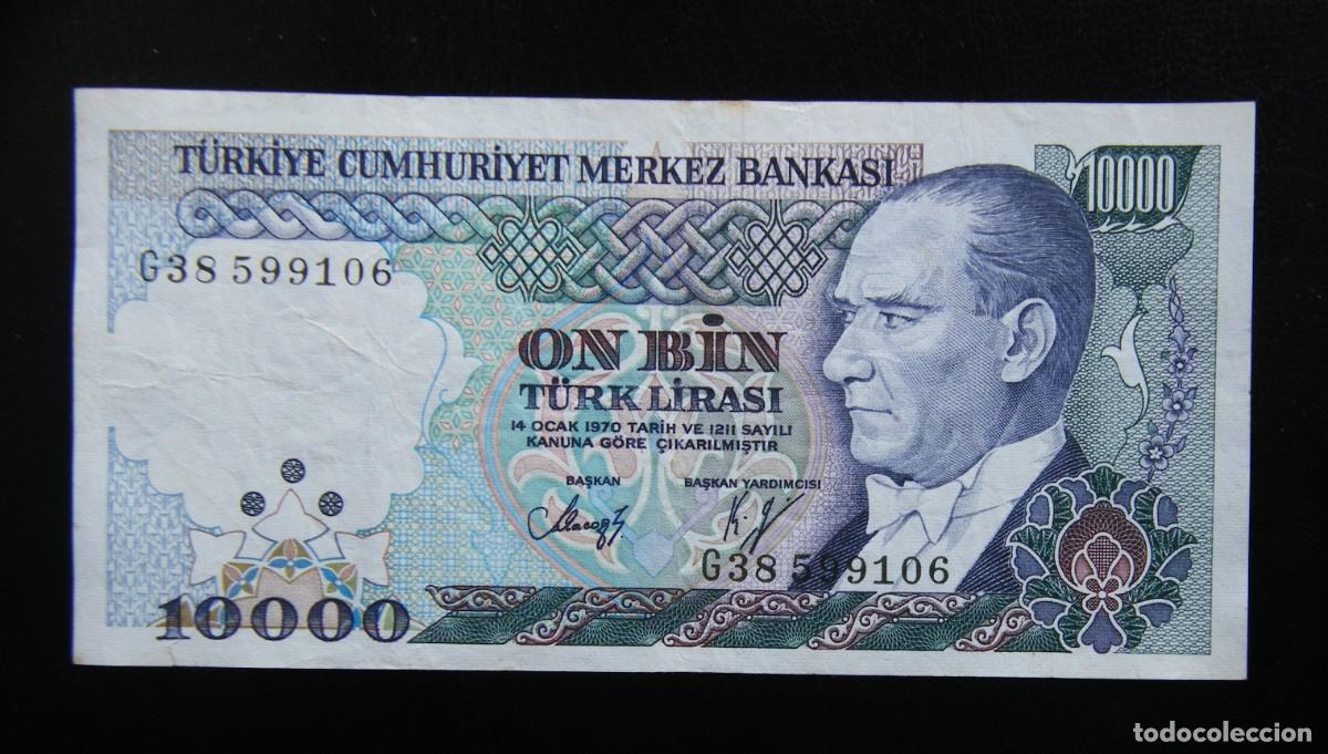 Billets internationaux: TURQUIA BILLETE DE 10.000 LIRAS 1970 CIRCULADO