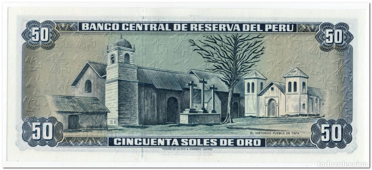 Billetes extranjeros: PERU,50 SOLES DE ORO,1971,P.101b,UNC - Foto 2