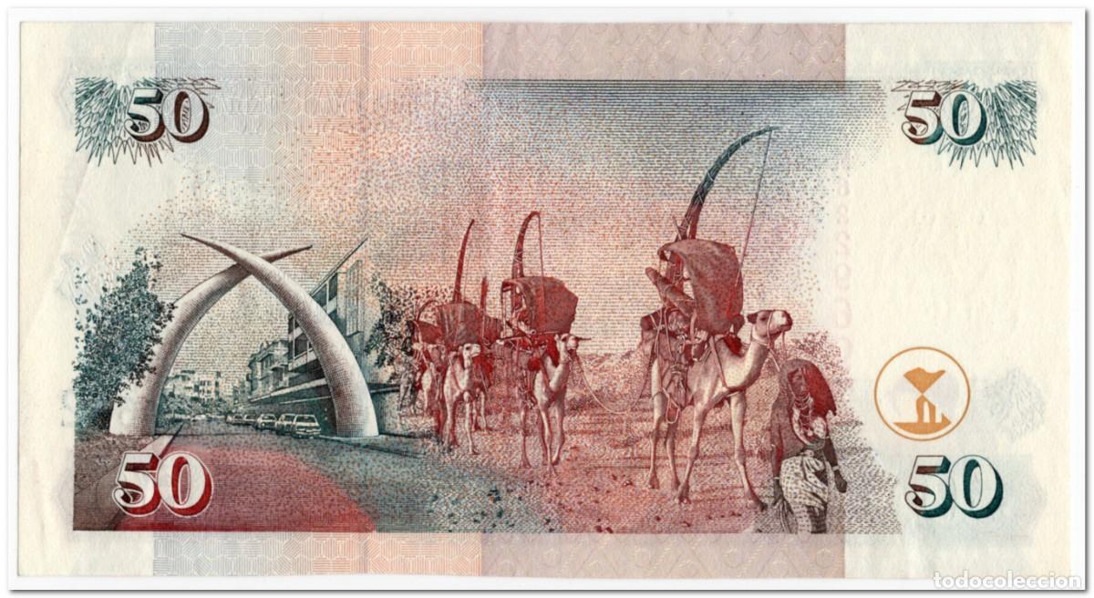 Billetes extranjeros: KENYA,50 SHILINGI,1999,P.36d,XF+ - Foto 2