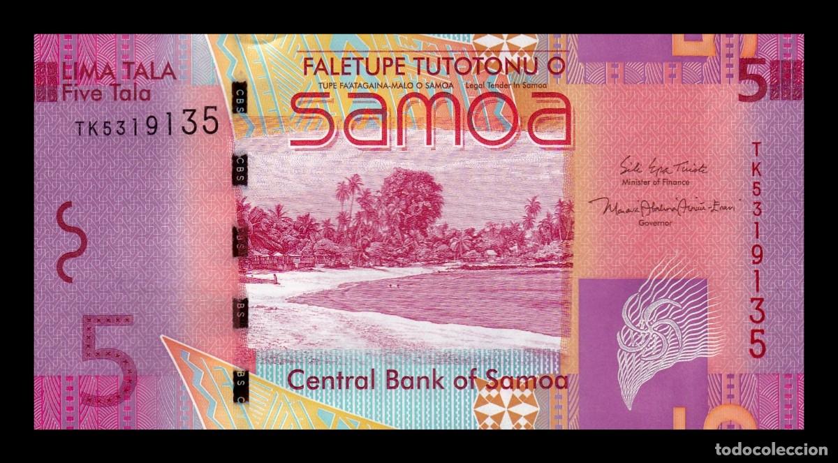 Billetes extranjeros: Samoa 5 Tala 2017 Pick 38c Capicua Sc Unc - Foto 1