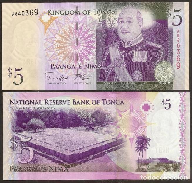 Billetes extranjeros: TONGA. 5 Pa&acirc;nga S/F (2008/2012). S/C. Pick 39 b.