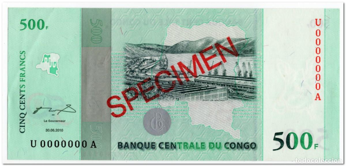 Billetes extranjeros: CONGO,500 FRANCS,2010,P.100s,SPECIMEN,AU - Foto 1