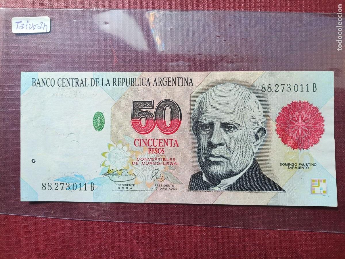 Billetes extranjeros: 50 PESOS CONVERTIBLES, ARGENTINA 1992-1997 (Domingo Faustino Sarmiento) SC UNC