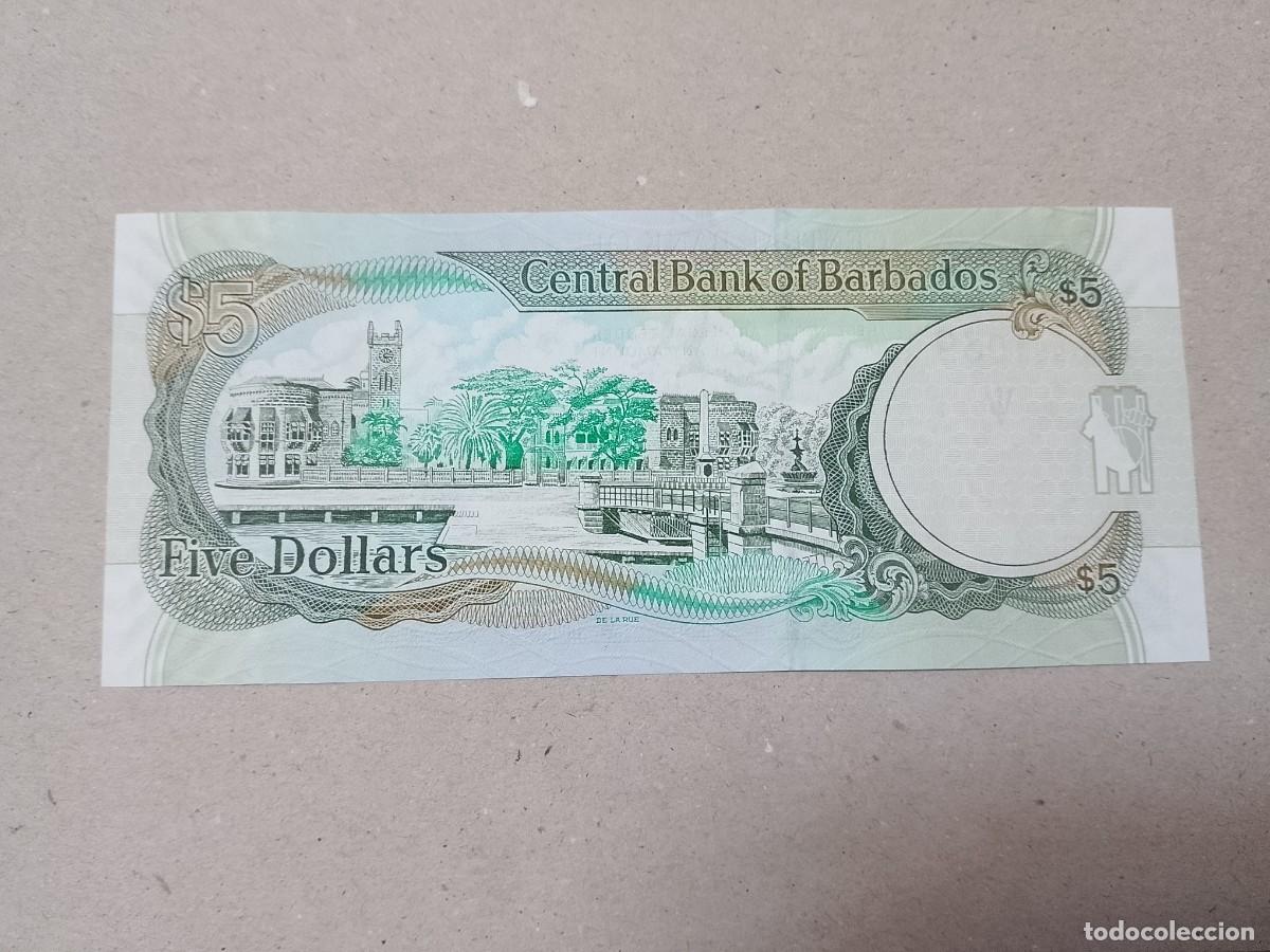 Billetes extranjeros: Billete Barbados, 5 dolares, a&ntilde;o 2007, UNC - Foto 1