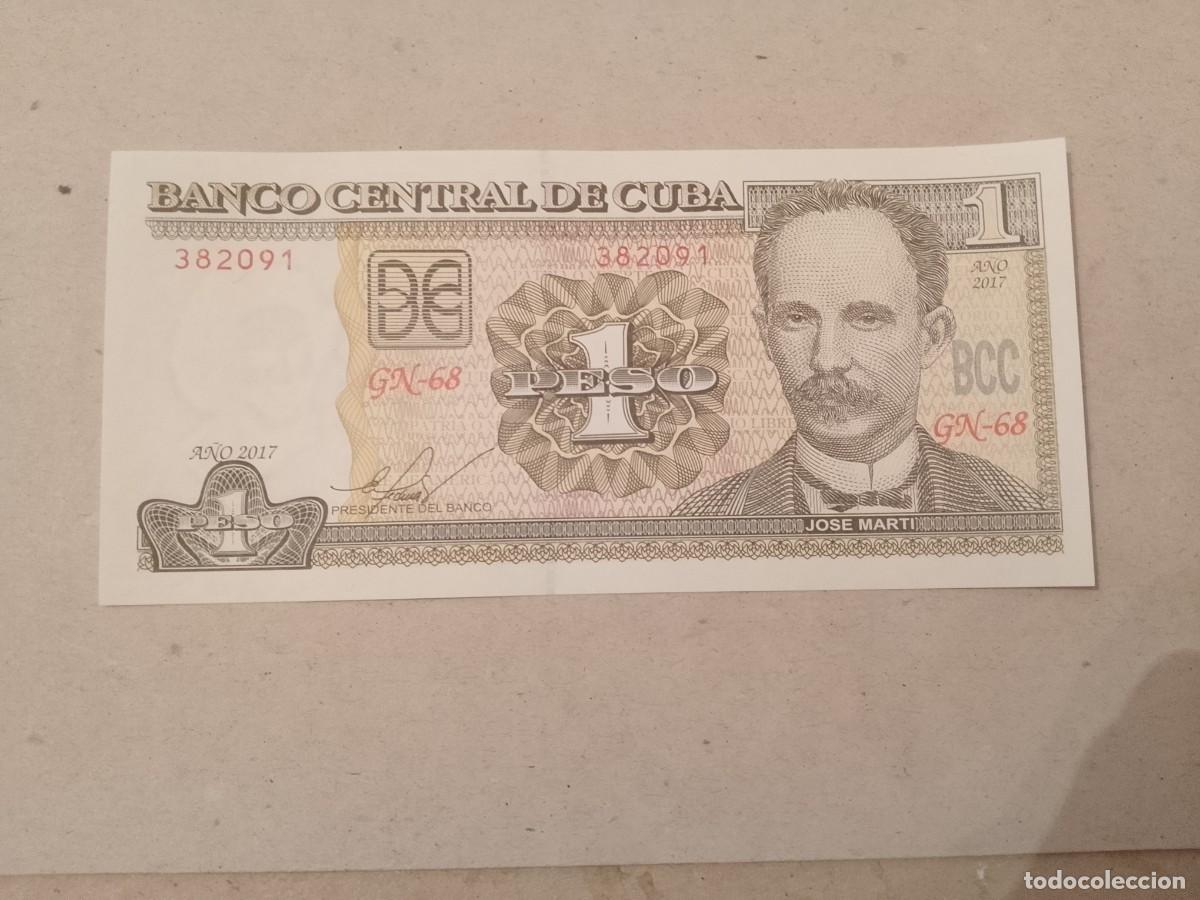 Billetes extranjeros: Billete Cuba, 1 peso, a&ntilde;o 2017, UNC - Foto 1