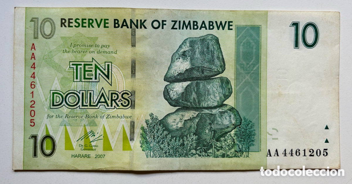 Billetes extranjeros: Billete ZIMBABWE 10 Dolares 2007 - Foto 1