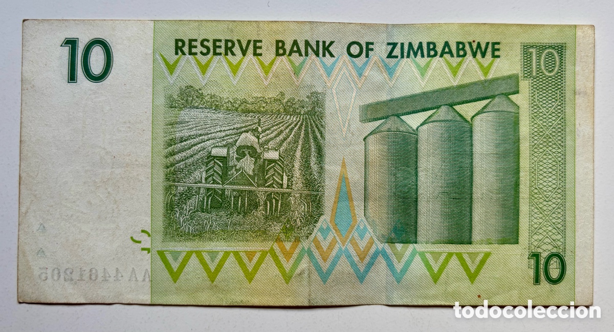 Billetes extranjeros: Billete ZIMBABWE 10 Dolares 2007 - Foto 2