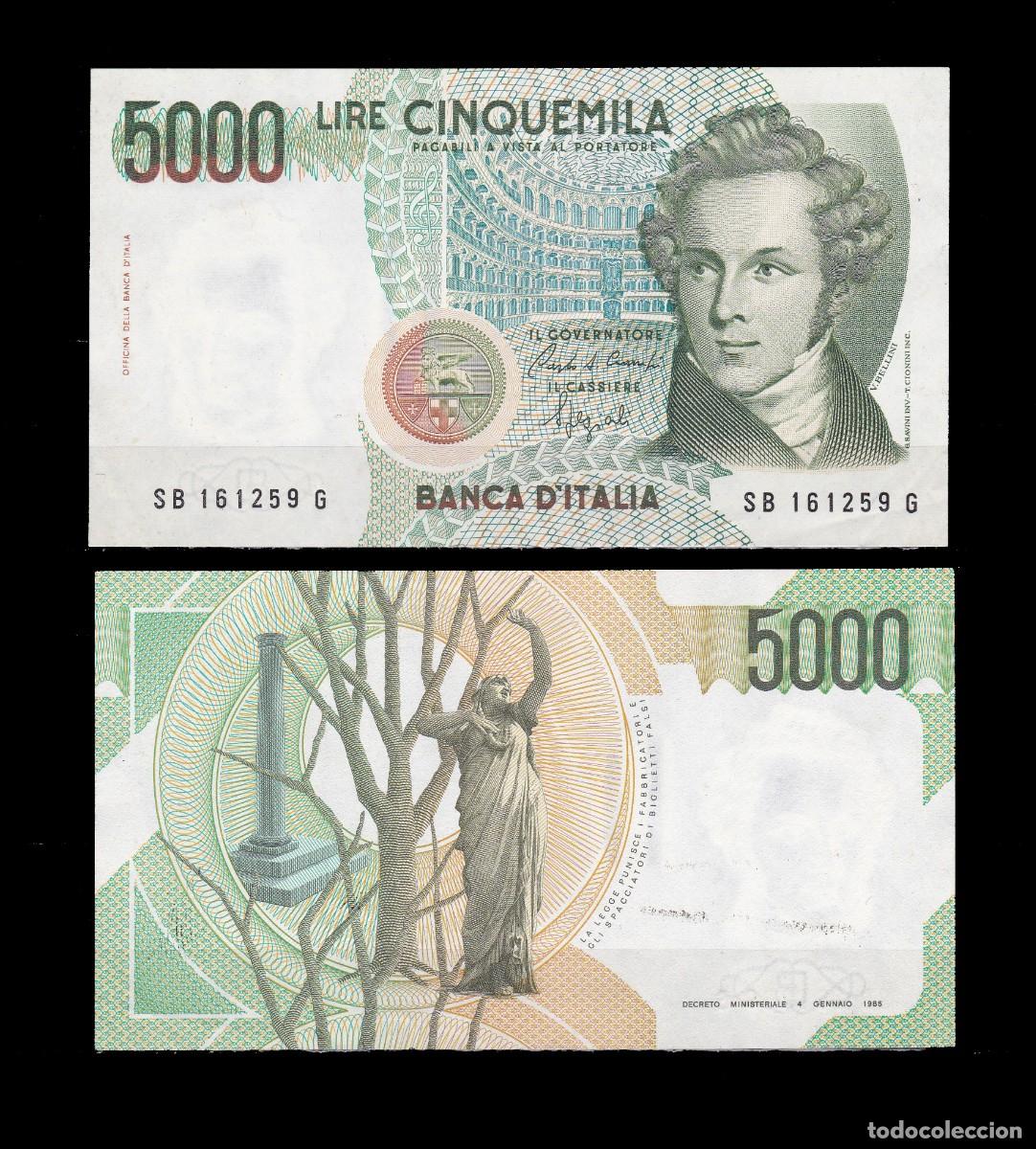 Notas Internacionais: ITALIA - 5000 LIRAS DE 1985