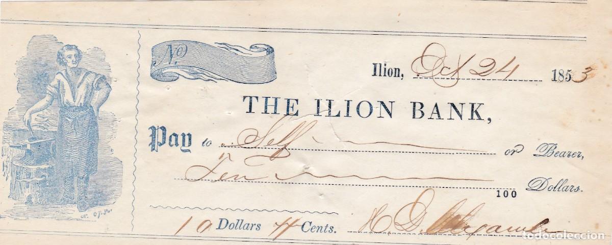 Billetes extranjeros: ESTADOS UNIDOS - CHEQUE DE 1853 - Foto 1