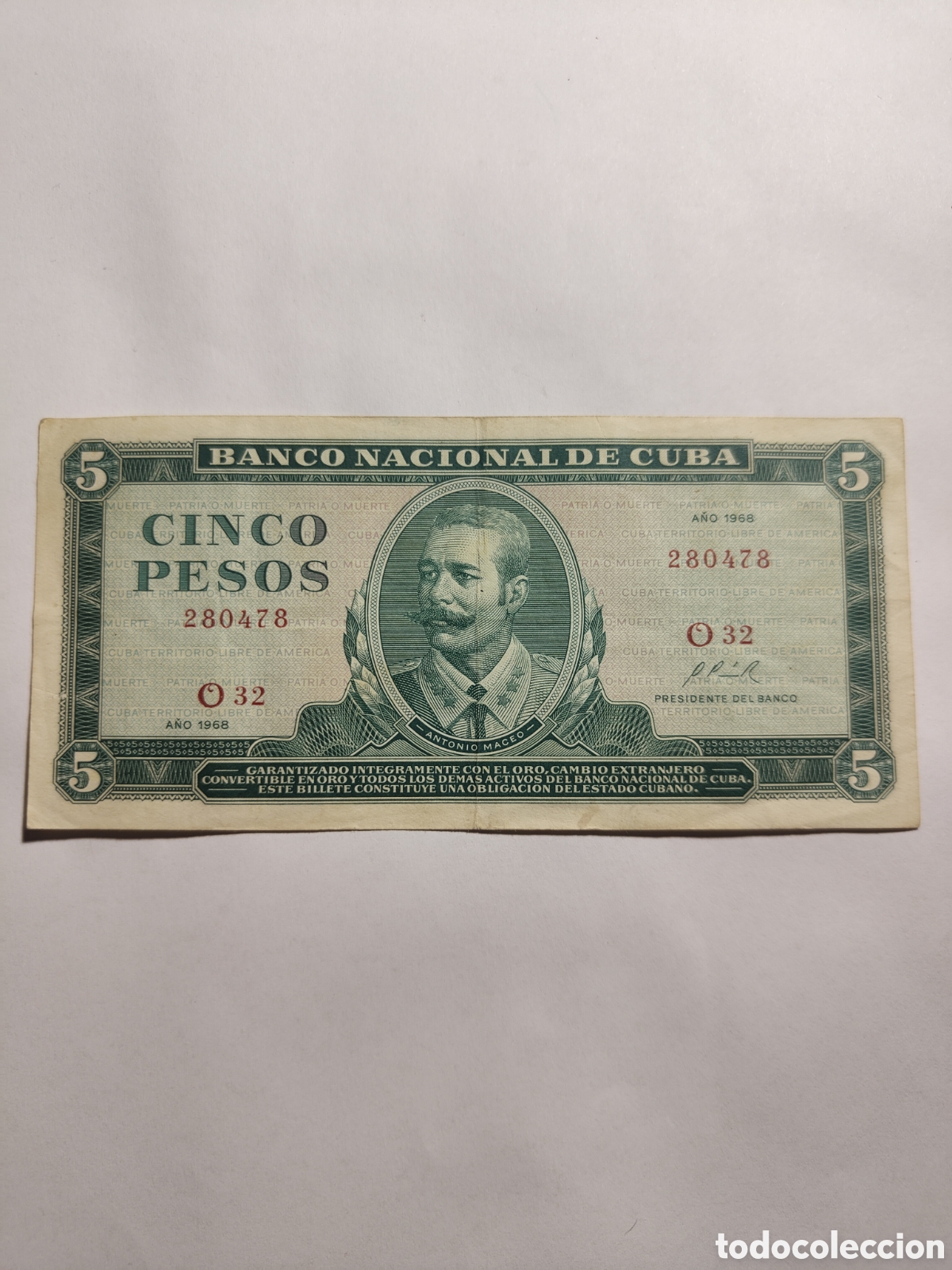 Billetes extranjeros: 5 Pesos. Cuba. 1968. - Foto 1