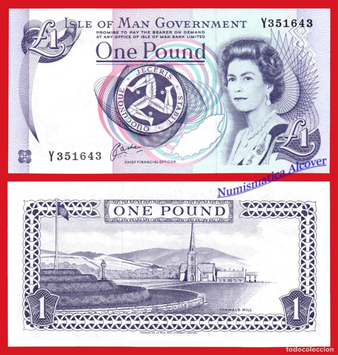 Billetes extranjeros: ISLA DE MAN 1 Libra 1991 Isabel II Pick 40c SC - Foto 1