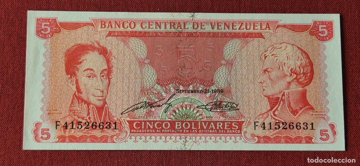 Billets internationaux: 5 BOL&Iacute;VARES, VENEZUELA. 1989. (PICK.70b).