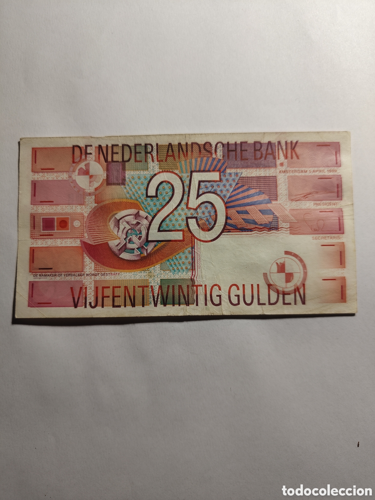 Billetes extranjeros: 25 Gulden. 1989. Holanda. - Foto 1