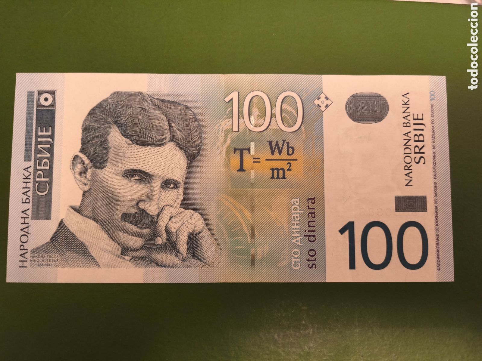 Billetes extranjeros: 100 dinars Serbia 2003 conmemorativo prefijo AA