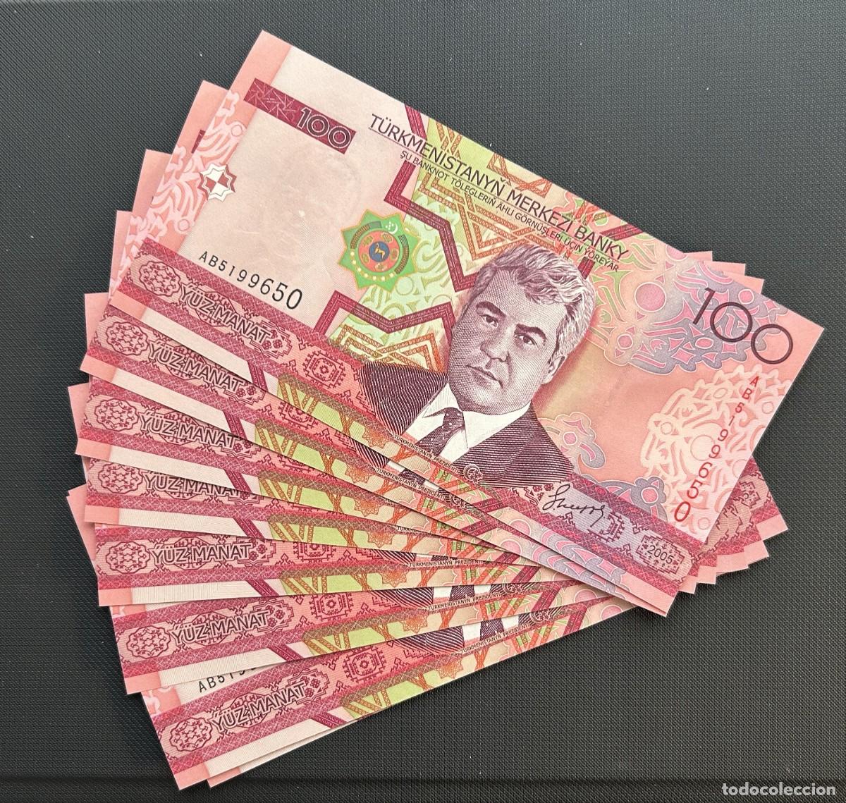 Banconote internazionali: 100 MANAT 2005 TURKMENISTAN. P# 18. SC/SС- (UNC/AUNC). PRECIO POR UN BILLETE. NUMEROS CORRELATIVOS