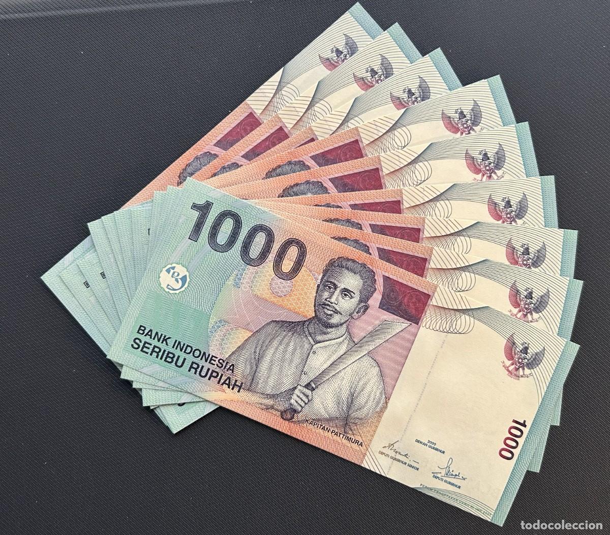 Notas Internacionais: 1000 RUPIAS 2000 (2001) INDONESIA. P# 141B. SC / UNC. PRECIO POR UN BILLETE. NUMEROS CORRELATIVOS
