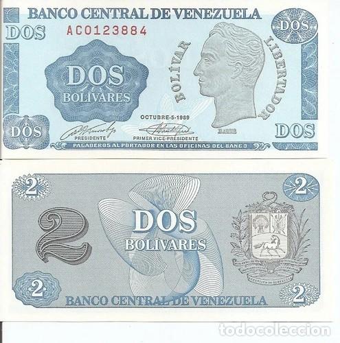 International Banknotes: Billete VENEZUELA 2 BOLIVARES 1989 SC / UNC