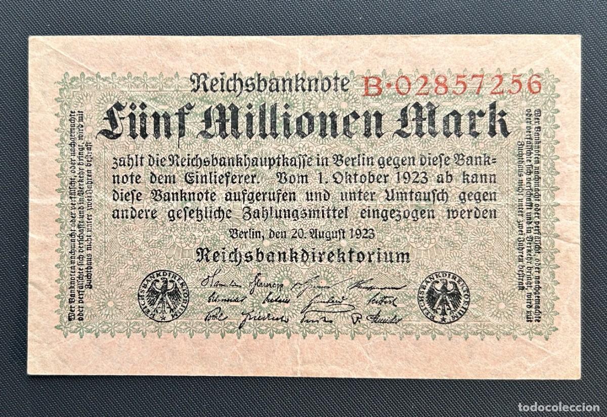 Billetes extranjeros: 5 MILLONES MARCOS 1923 ALEMANIA P# 105