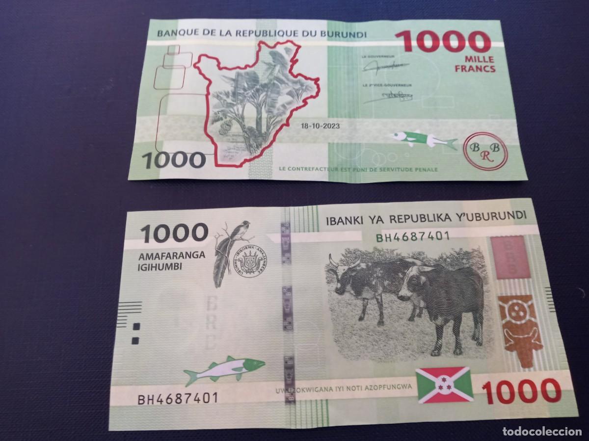 Billetes extranjeros: BURUNDI 1000 FRANCOS 2023