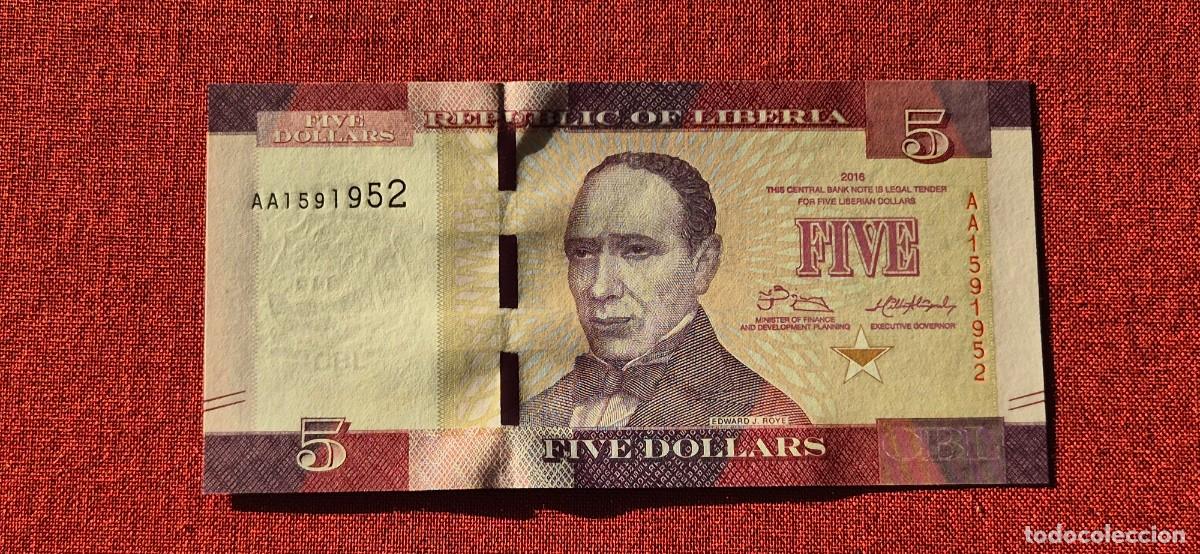 Billetes extranjeros: 5 D&Oacute;LARES, LIBERIA. 2016. (PICK.31). - Foto 1
