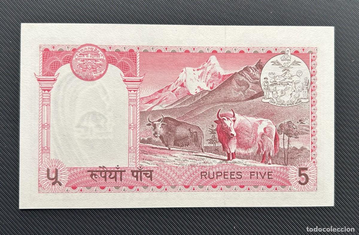 Billetes extranjeros: 5 RUPIAS 1974 NEPAL P#23A. SC / UNC - Foto 2