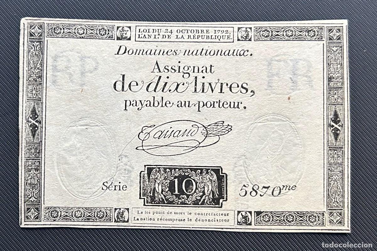 Notas Internacionais: 10 LIBRAS 1792 FRANCIA. P# A66B
