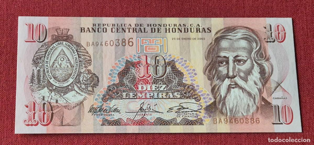 Billetes extranjeros: 10 LEMPIRAS,HONDURAS. 2003. (PICK.86b). - Foto 1