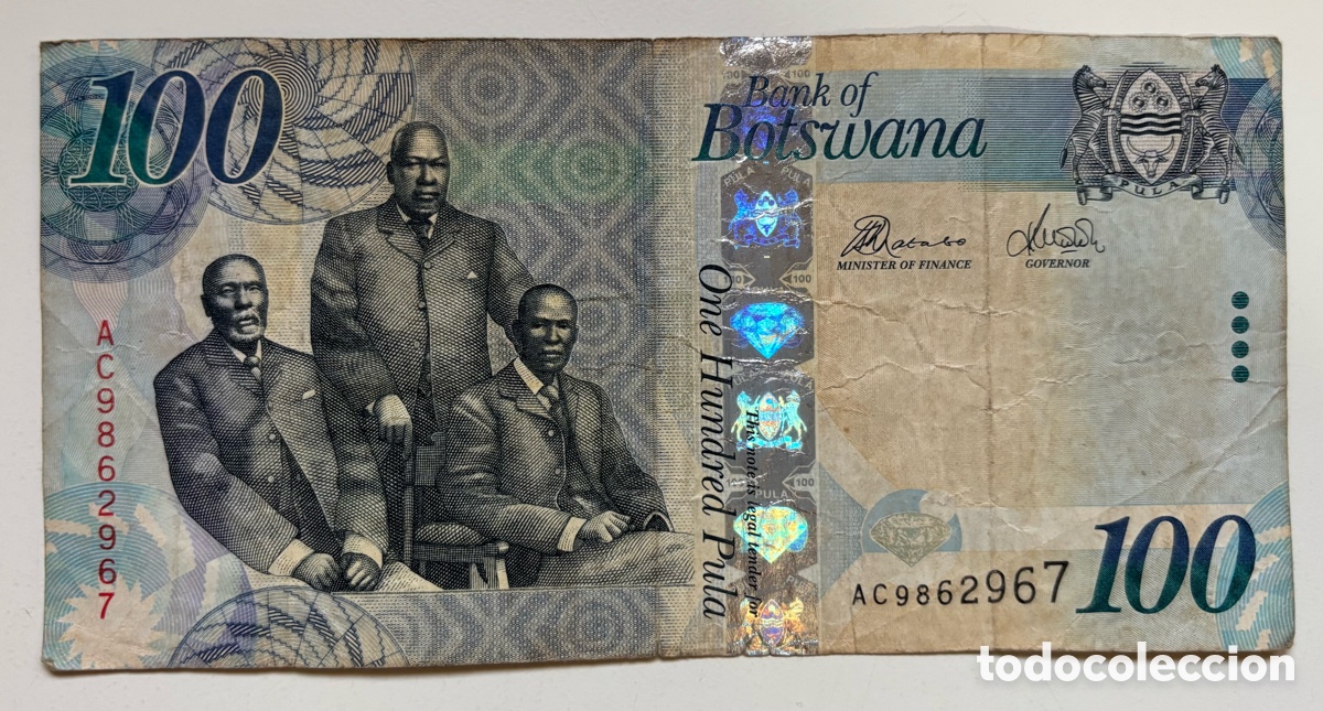 Billetes extranjeros: Billete BOTSWANA 100 Pula (2012) - Foto 1