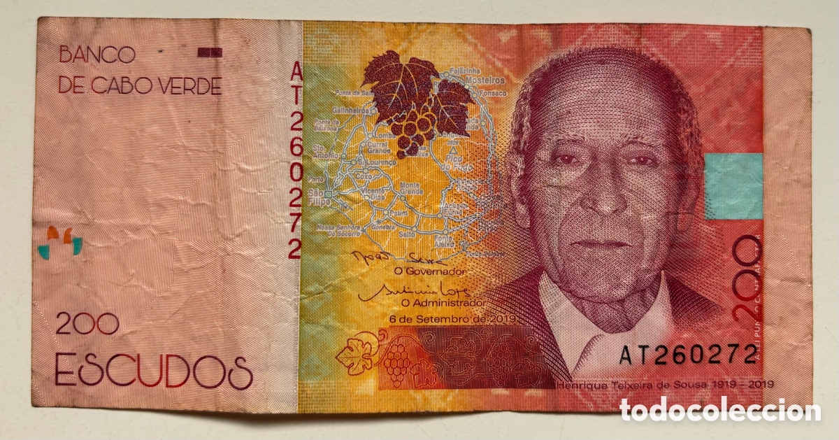 Billetes extranjeros: Billete CABO VERDE 200 Escudos 2019 - Foto 1